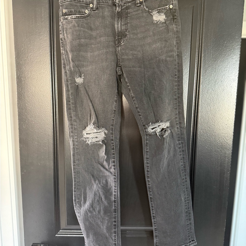 Distressed Abercrombie & Fitch Black Men's Jeans